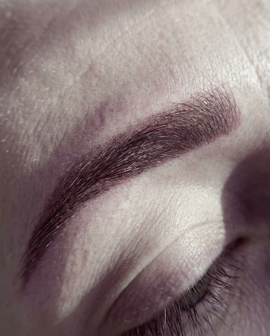 Augenbraue nach Powder-Brows — definiert und symmetrisch